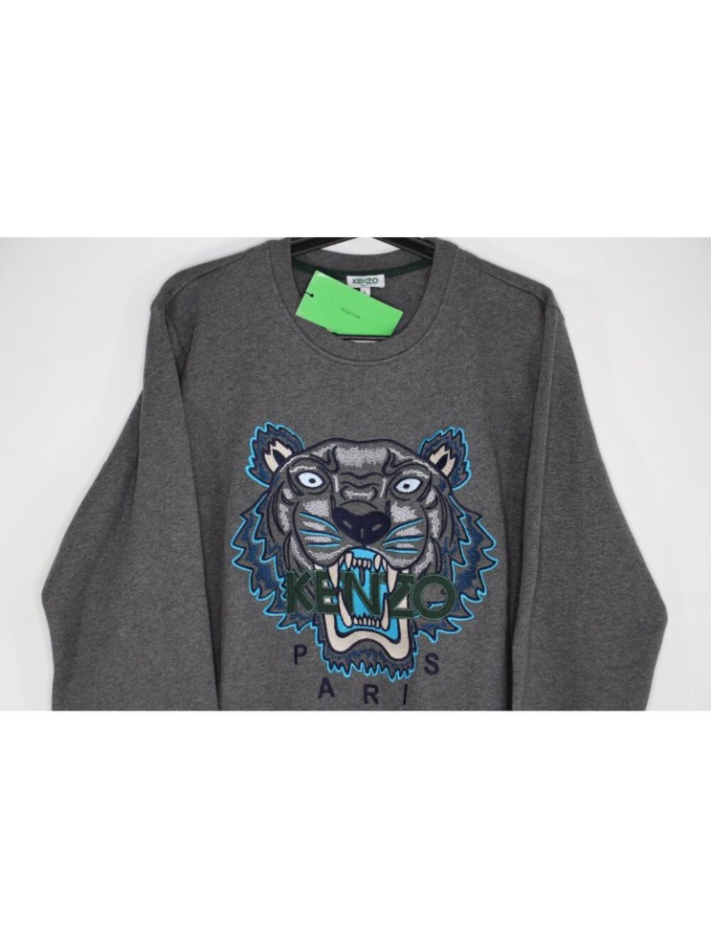 Kenzo Paris Mens Large Spell Out Embroidered Sweatshirt NEW Q1162 - Picture 2 of 6